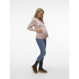 Mama;licious Misty Rose Melange Mlnewanne L/S Knit Top A.
