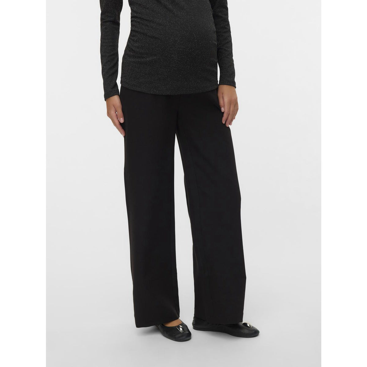 Mama;licious Black Mllora Wide Wo Pants