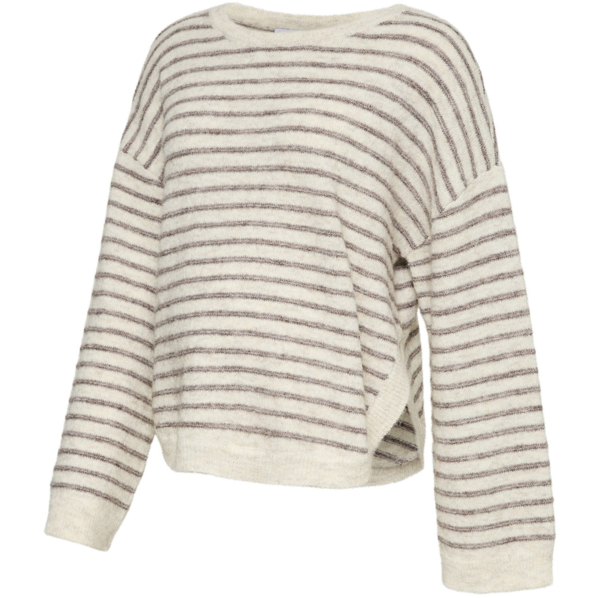 Mama;licious Birch Bungee Cord Melange Mlirma Vita Ls Knit Top 2F
