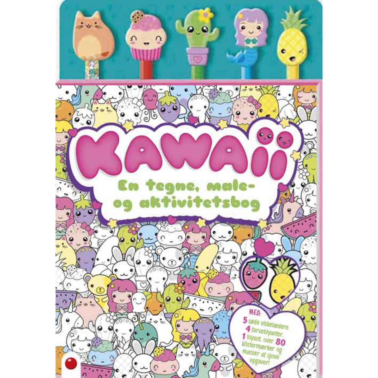 Forlaget Bolden Activity Book Med Blyanter: Kawaii