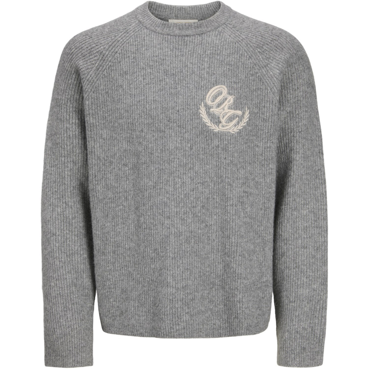 Jack & Jones Junior Light Grey Melange Jorfrederiksberg Knit Emb Cn Sn Jnr