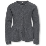 kids ONLY Dark Grey Melange Kogpiruet Ls Peplum Cardigan Knt