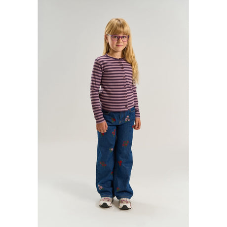 The New Sweet Grape Striped Tn Tnmoore L_S Rib Cardigan