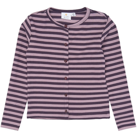 The New Sweet Grape Striped Tn Tnmoore L_S Rib Cardigan