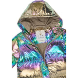 The New Metallic Multicolor Tnunicca Long Puffer Jacket