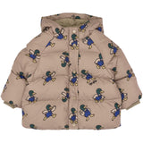 THE NEW Siblings Taupe Gray AOP Tn Tnstuwe Puffer Jacket