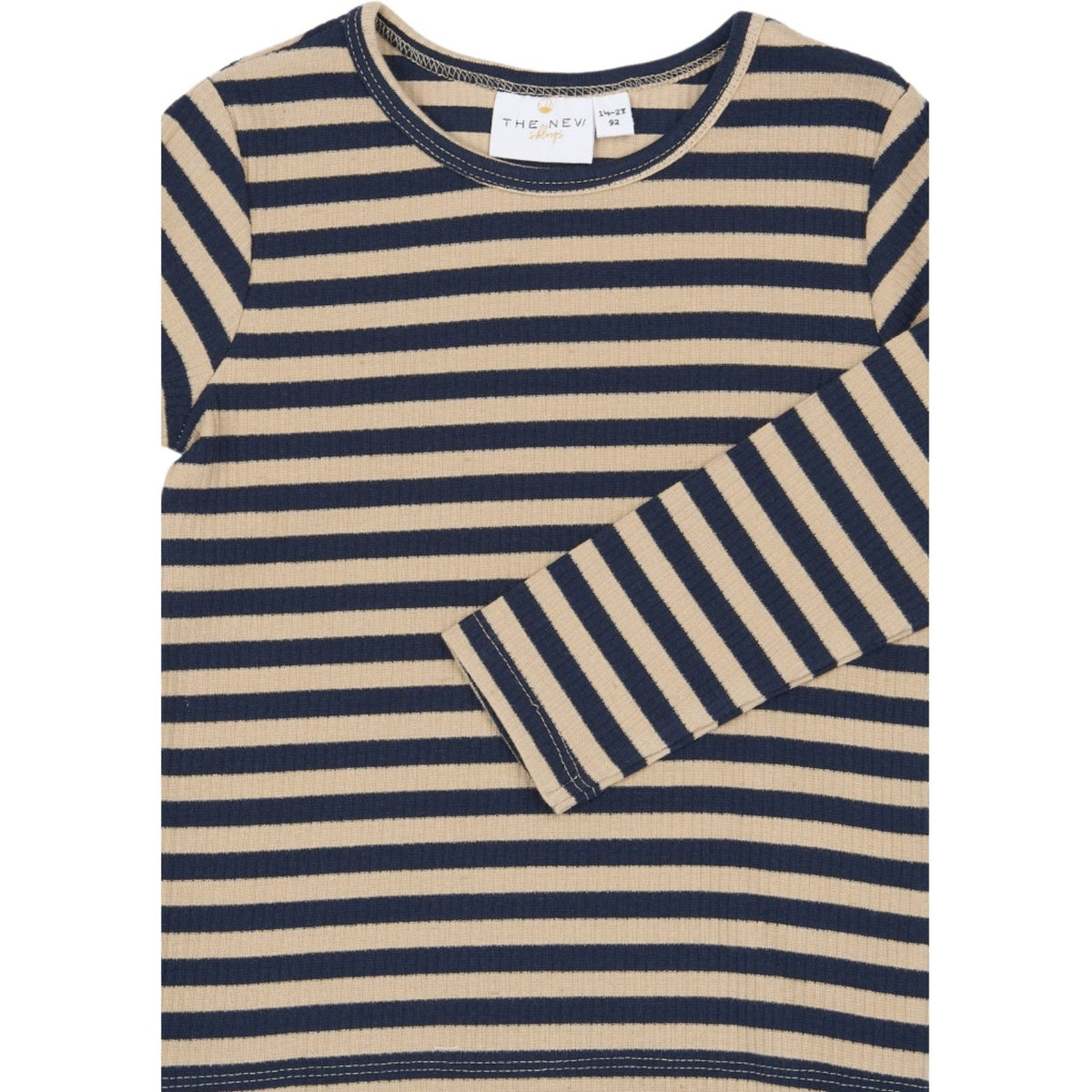 THE NEW Siblings Navy Blazer Striped Tnstfro L_S Rib Tee