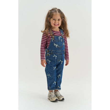 THE NEW Siblings Medium Blue Denim AOP Tnstvinaya Denim Dungarees