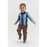THE NEW Siblings Navy Blazer Striped Tnstviro L_S Polo