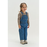 THE NEW Siblings Medium Blue Denim AOP Tnstvilfredo Denim Dungarees