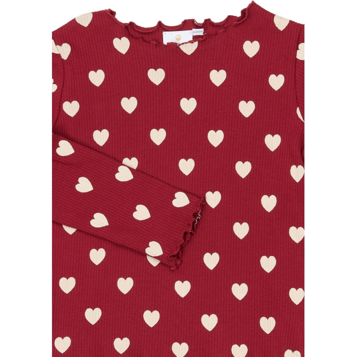 The New Rio Red AOP Tn Tnholiday Red Heart Rib Night Set