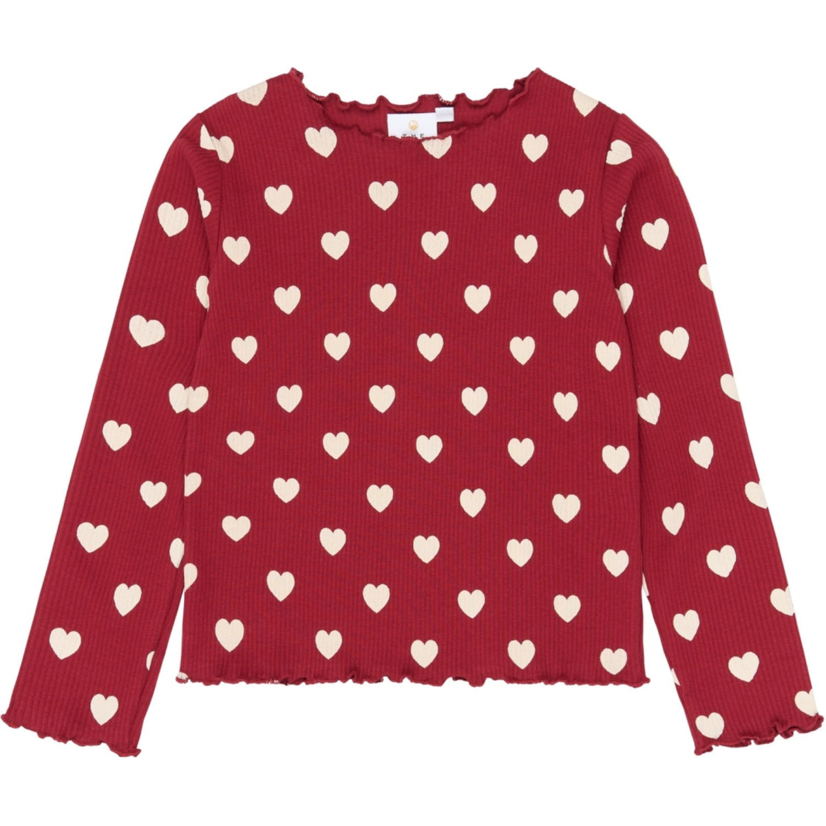 The New Rio Red AOP Tn Tnholiday Red Heart Rib Night Set
