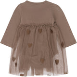 THE NEW Siblings Taupe Gray Emb Tn Tnsbynalla L_S Mesh Bodydress