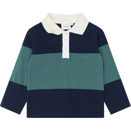 THE NEW Siblings Navy Blazer Striped Tnstyarok L_S Pique Polo