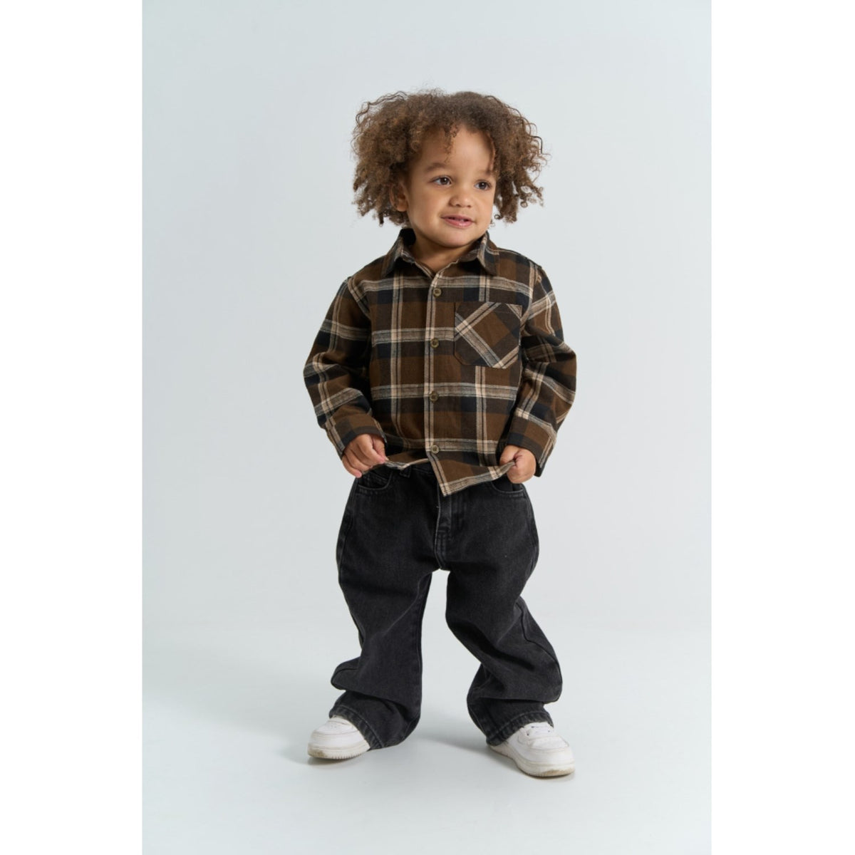 THE NEW Siblings Navy Blazer Check Tnstyaki L_S Flannel Shirt