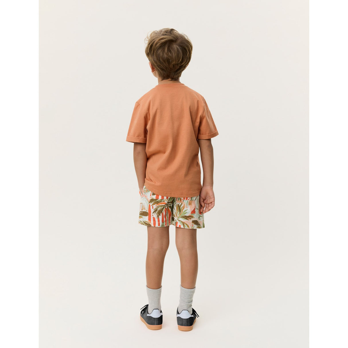 Les Deux Kids Raw Sienna Orange Core Contrast T-Shirt KIDS