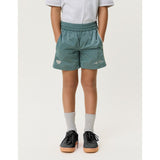 Les Deux Kids Tea Green Shiny Crisp Track Shorts KIDS