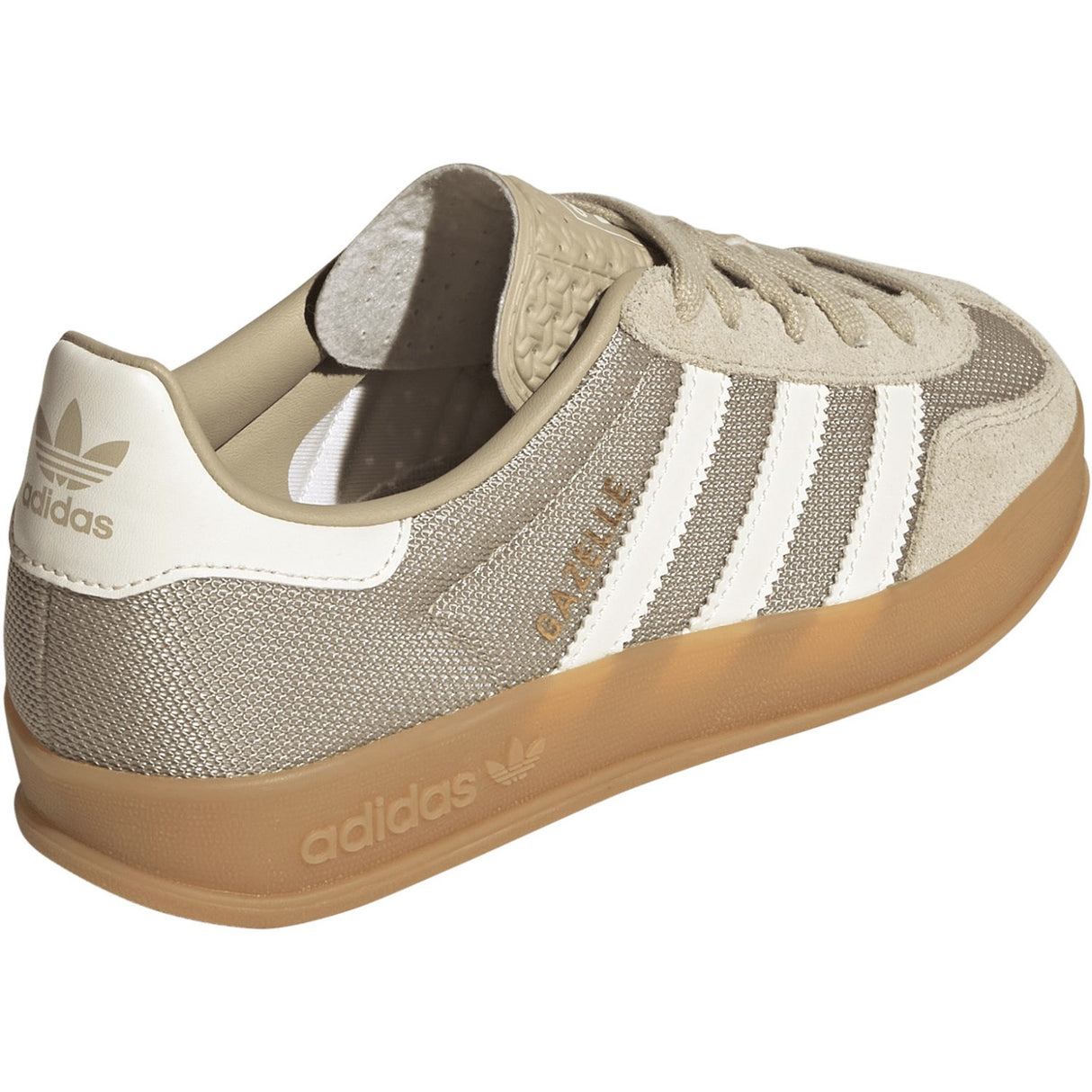 adidas Originals Khaki Three Off White Gold Met. Gazelle Indoor J Sneakers