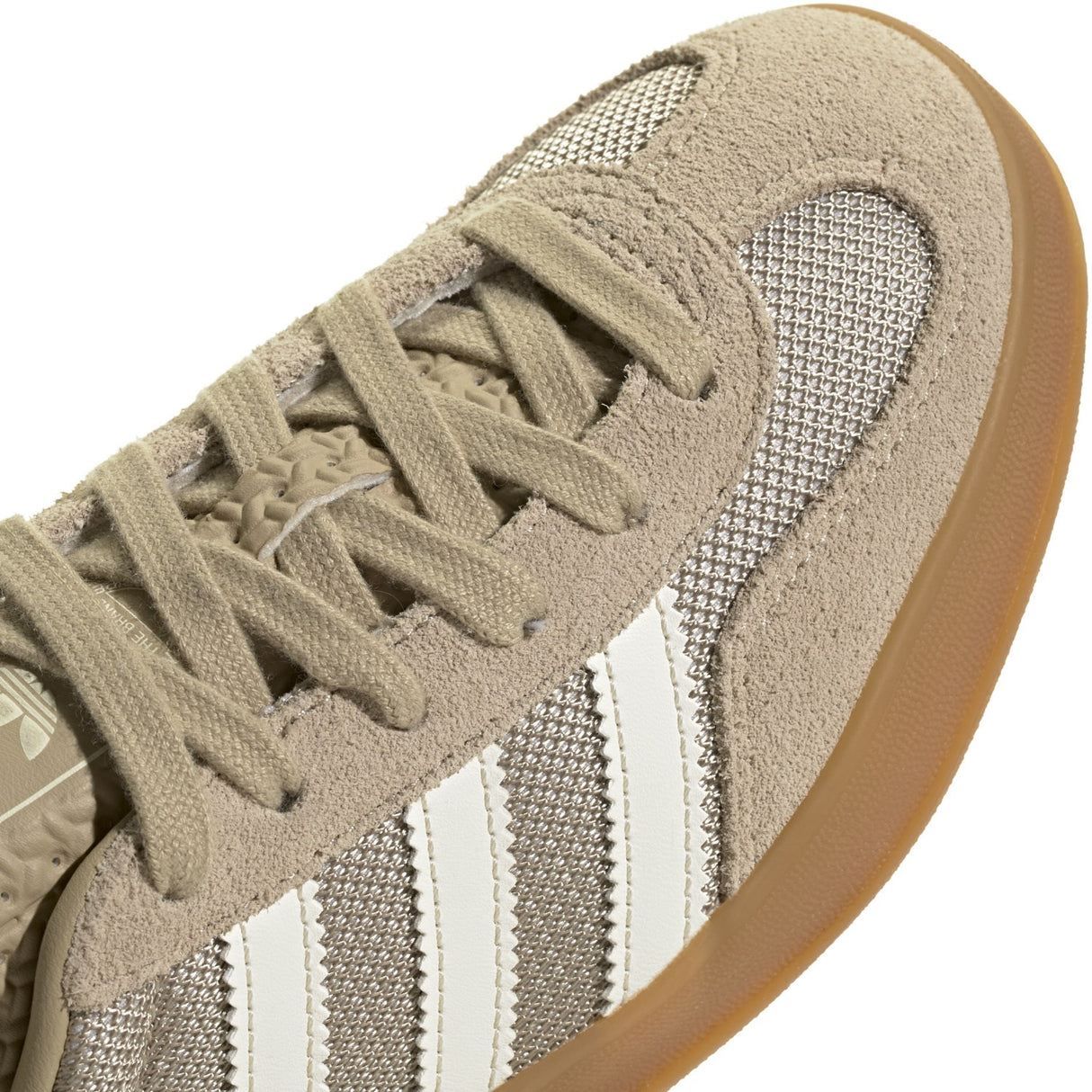 adidas Originals Khaki Three Off White Gold Met. Gazelle Indoor J Sneakers
