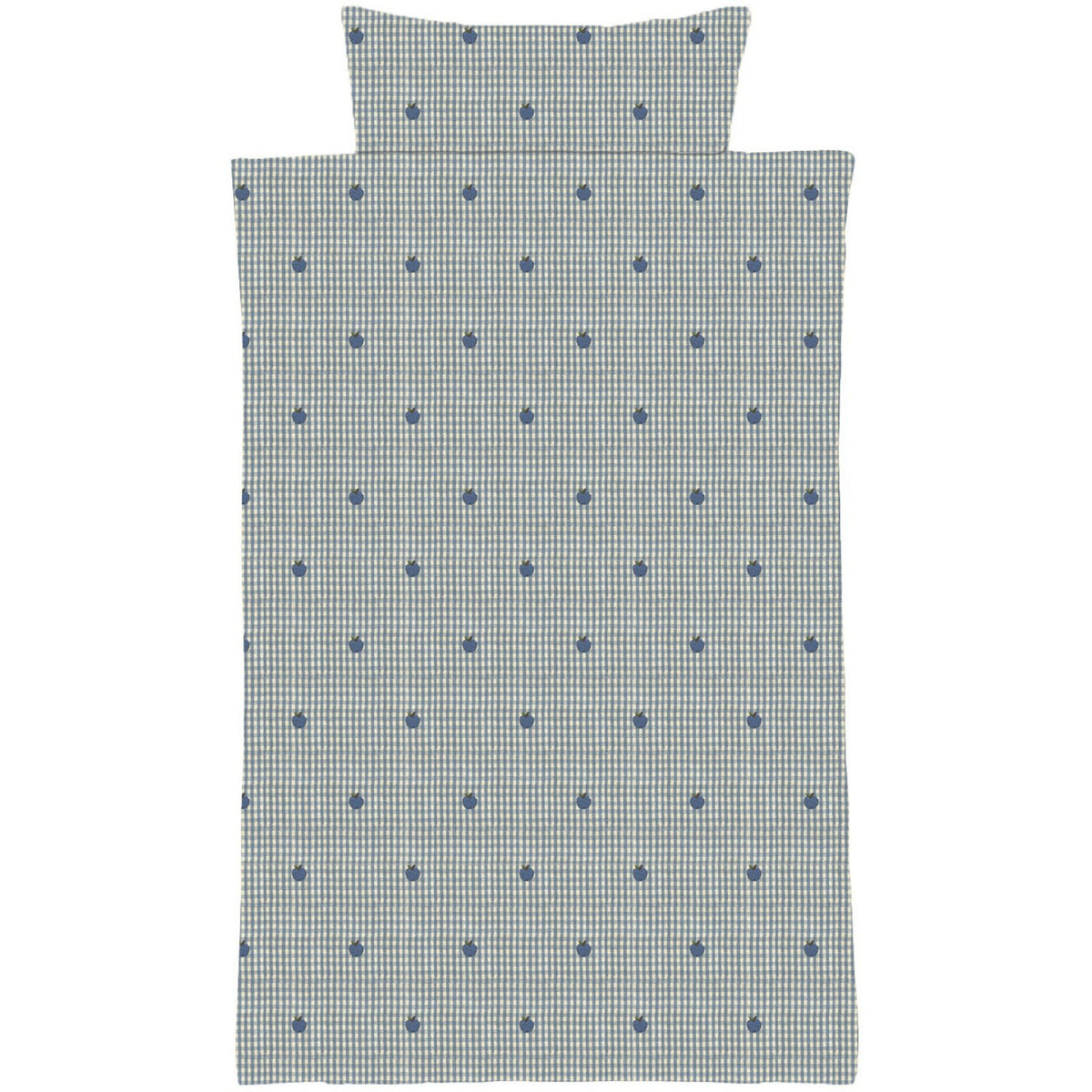 Flöss Light Blue Apple Gingham Ellis Duvet + Pillow Junior