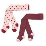 Flöss Cranberry-Pink Glitter 2-Pack Vera Tights 2-Pack