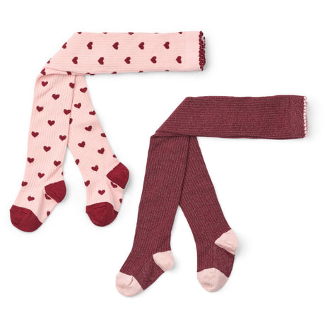 Flöss Cranberry-Pink Glitter 2-Pack Vera Tights 2-Pack