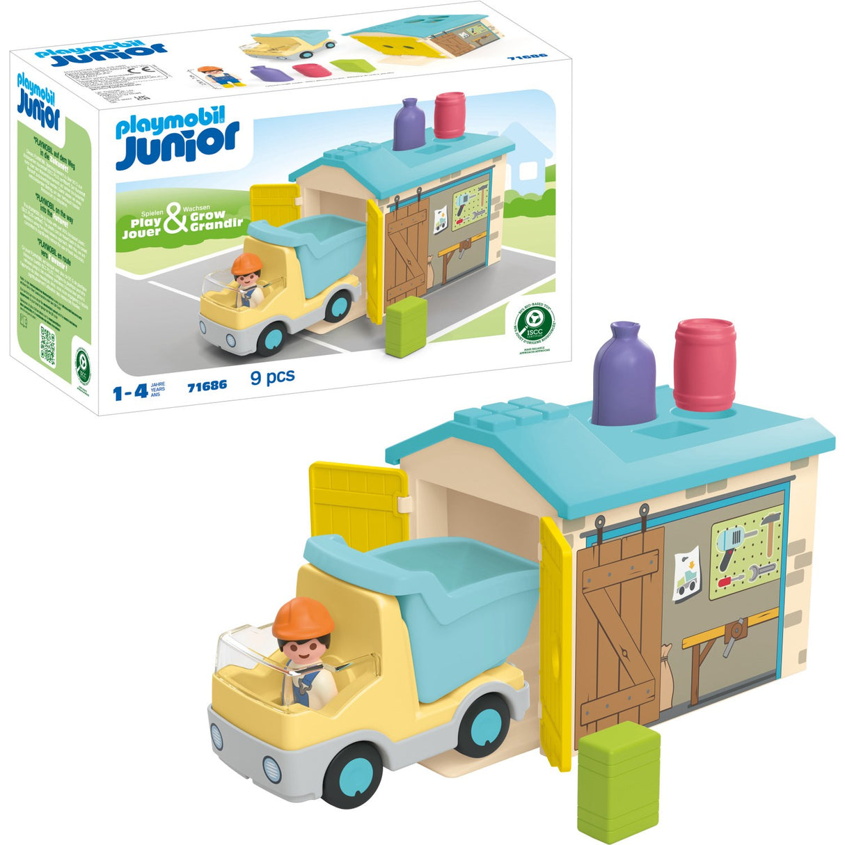 Playmobil® Junior Dump Truck With Sorting Garage