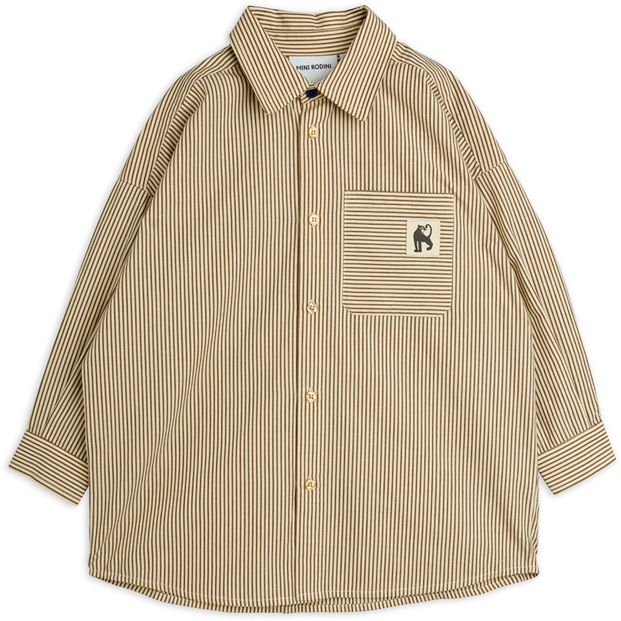 Mini Rodini Brown Poplin Yd Ls Shirt