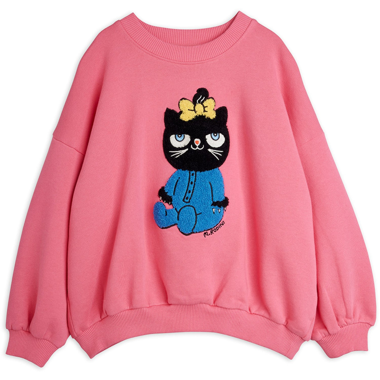 Mini Rodini Pink Cat Chenille Sweatshirt