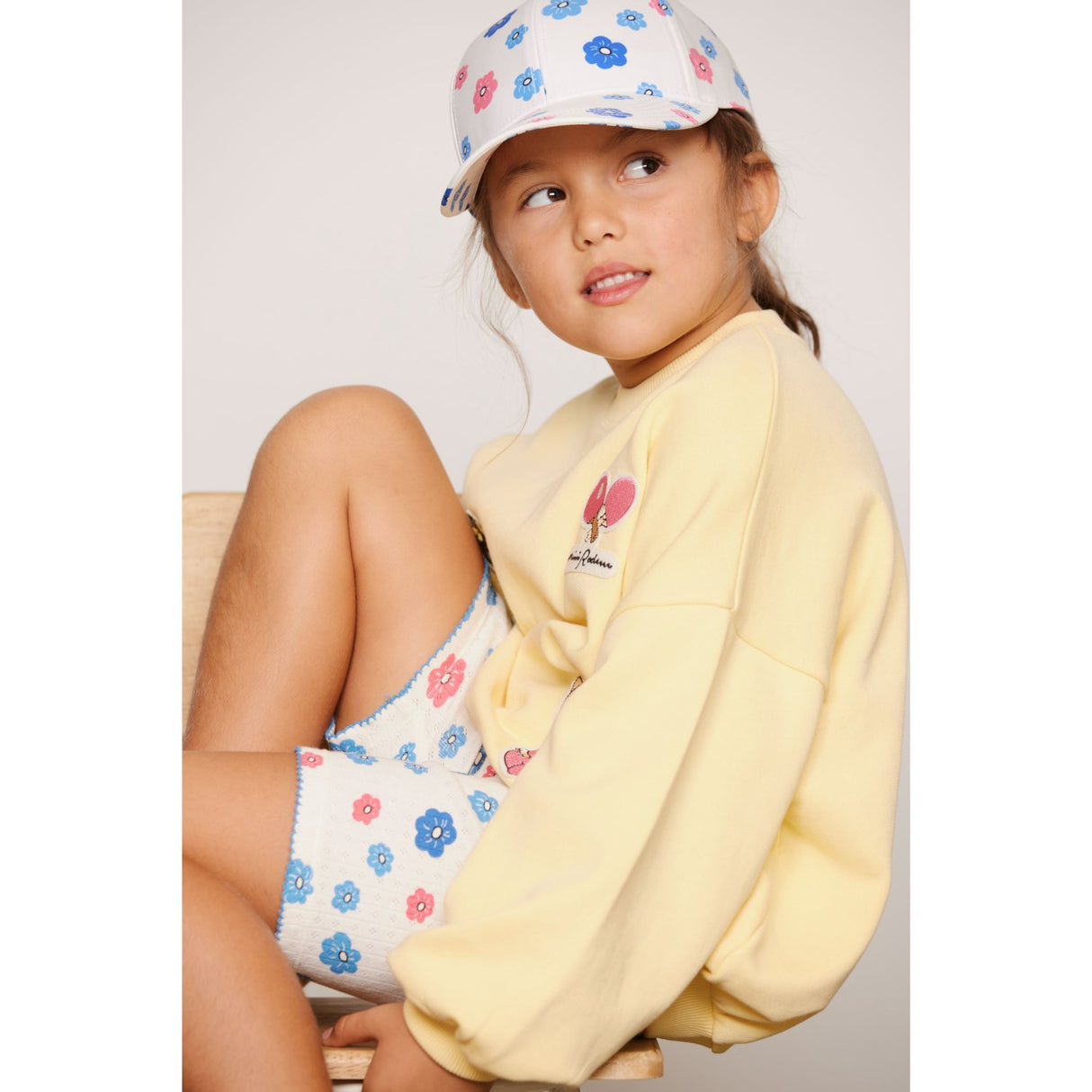Mini Rodini Multi Flowers Aop Picot Edge Pointelle Bike Shorts