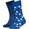 Tommy Hilfiger Bright Blue Kids Socks 2-Pack Stars And Stripes