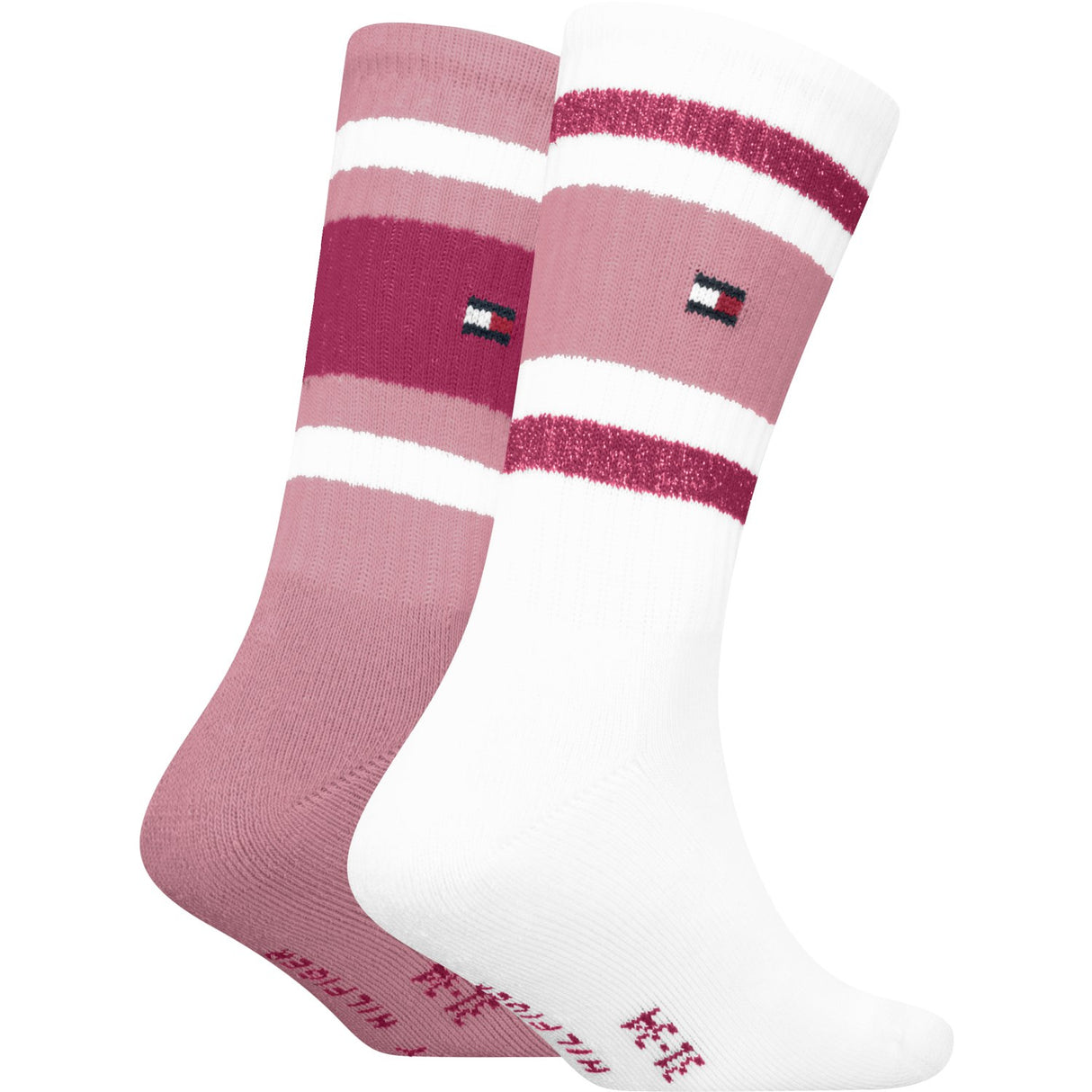Tommy Hilfiger Pink Kids Socks 2-Pack Sport Stripe