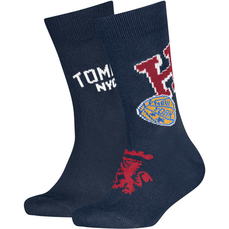 Tommy Hilfiger Navy Kids Socks 2-Pack College Patch