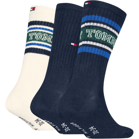 Tommy Hilfiger Navy Kids Socks 3-Pack Varsity Tommy