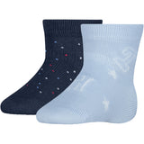 Tommy Hilfiger Light Blue Baby Socks 2-Pack Letters