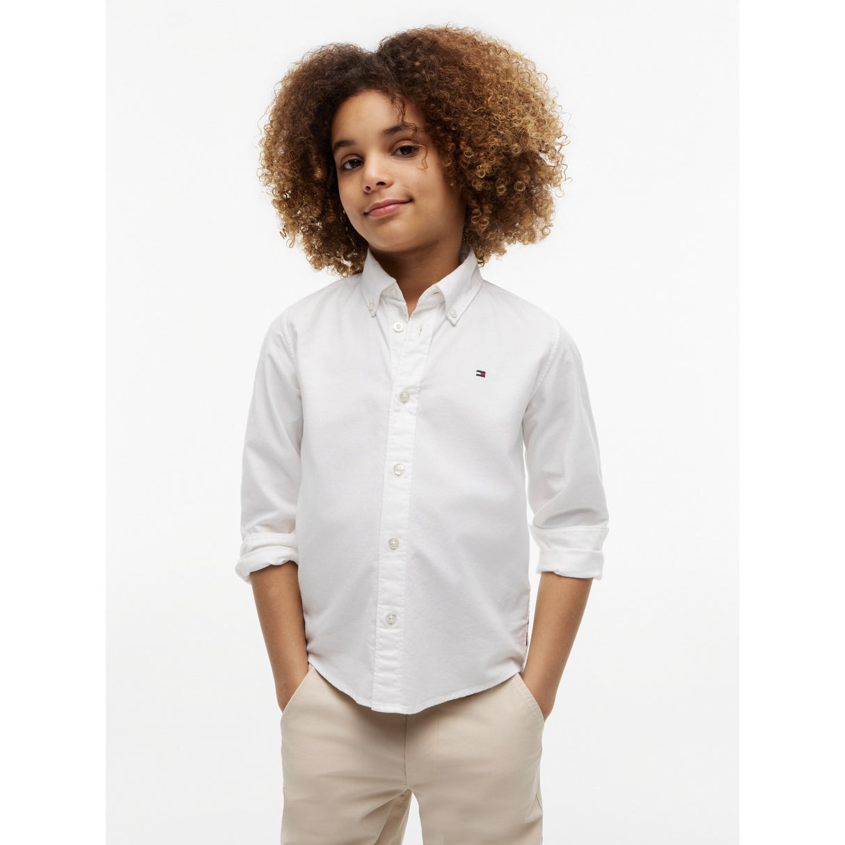 Tommy Hilfiger White Flag Oxford Shirt Ls