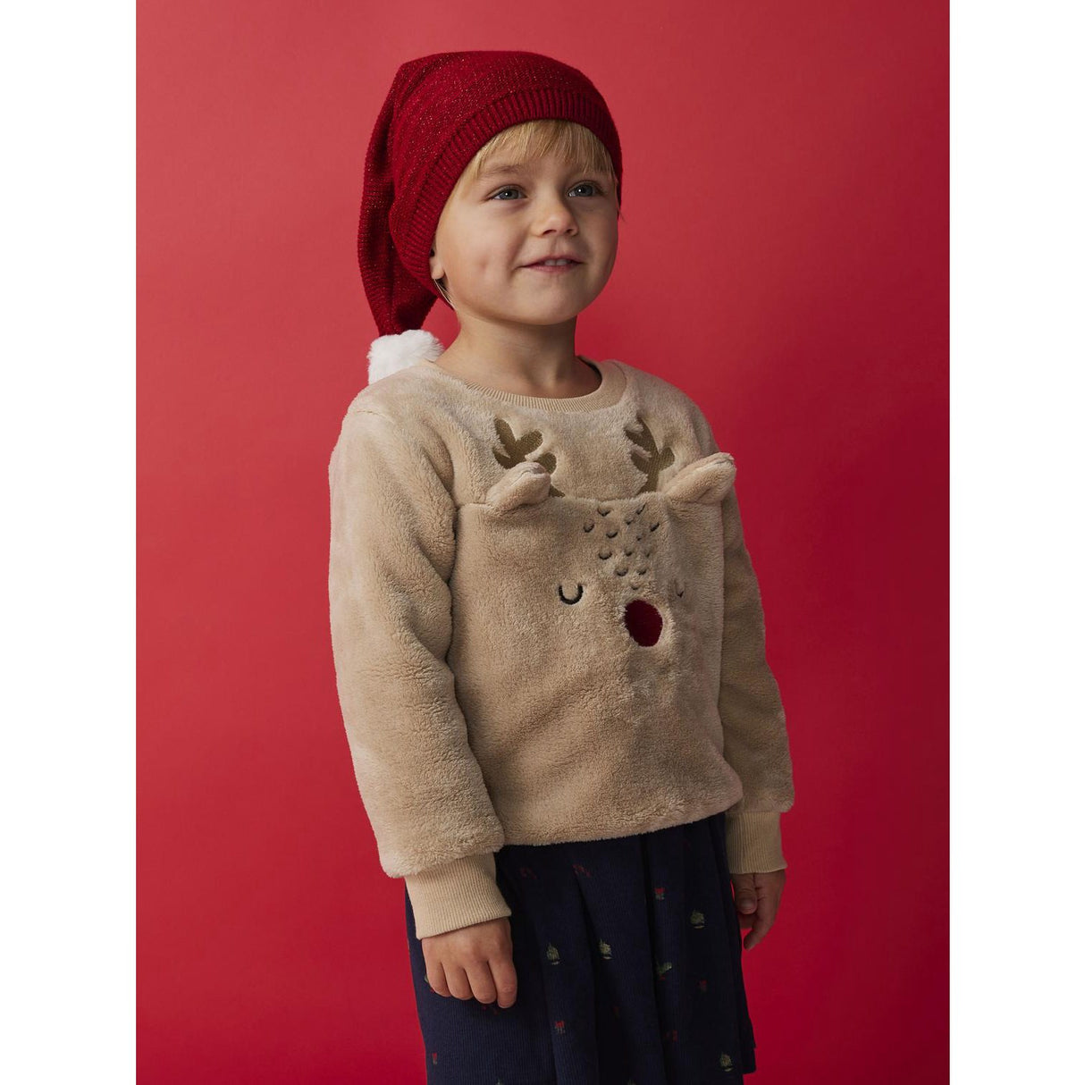 Name it Red Dahlia W. Red Lurex Rinjaha Christmas Hat