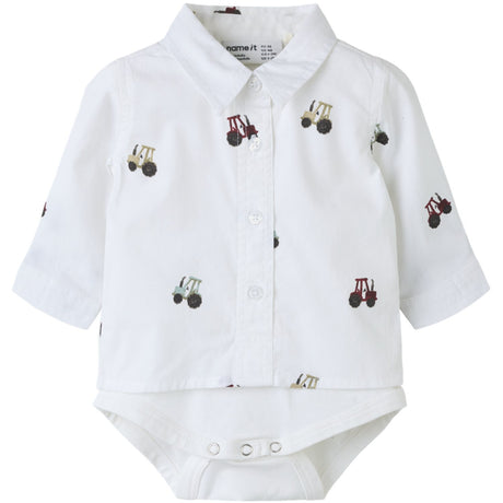 Name It Bright White Nbmractor Ls Bodyshirt