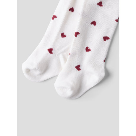 Name It Bright White Red Dhalia Nbfvichristmas 2-Pack Tights