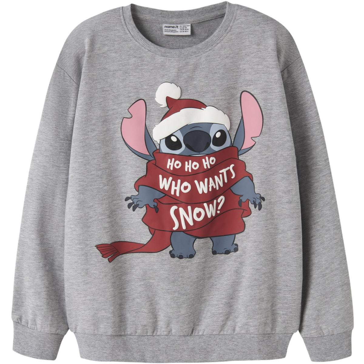 Name It Grey Melange Nkfsyrena Stitch Nreg Sweat Bru Wdi