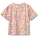 Wheat Magenta Heart Flowers 2 T-Shirt S/S Ella