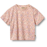 Wheat Magenta Heart Flowers 2 T-Shirt S/S Ella