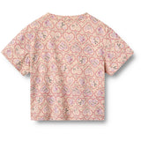 Wheat Magenta Heart Flowers 2 T-Shirt S/S Ella