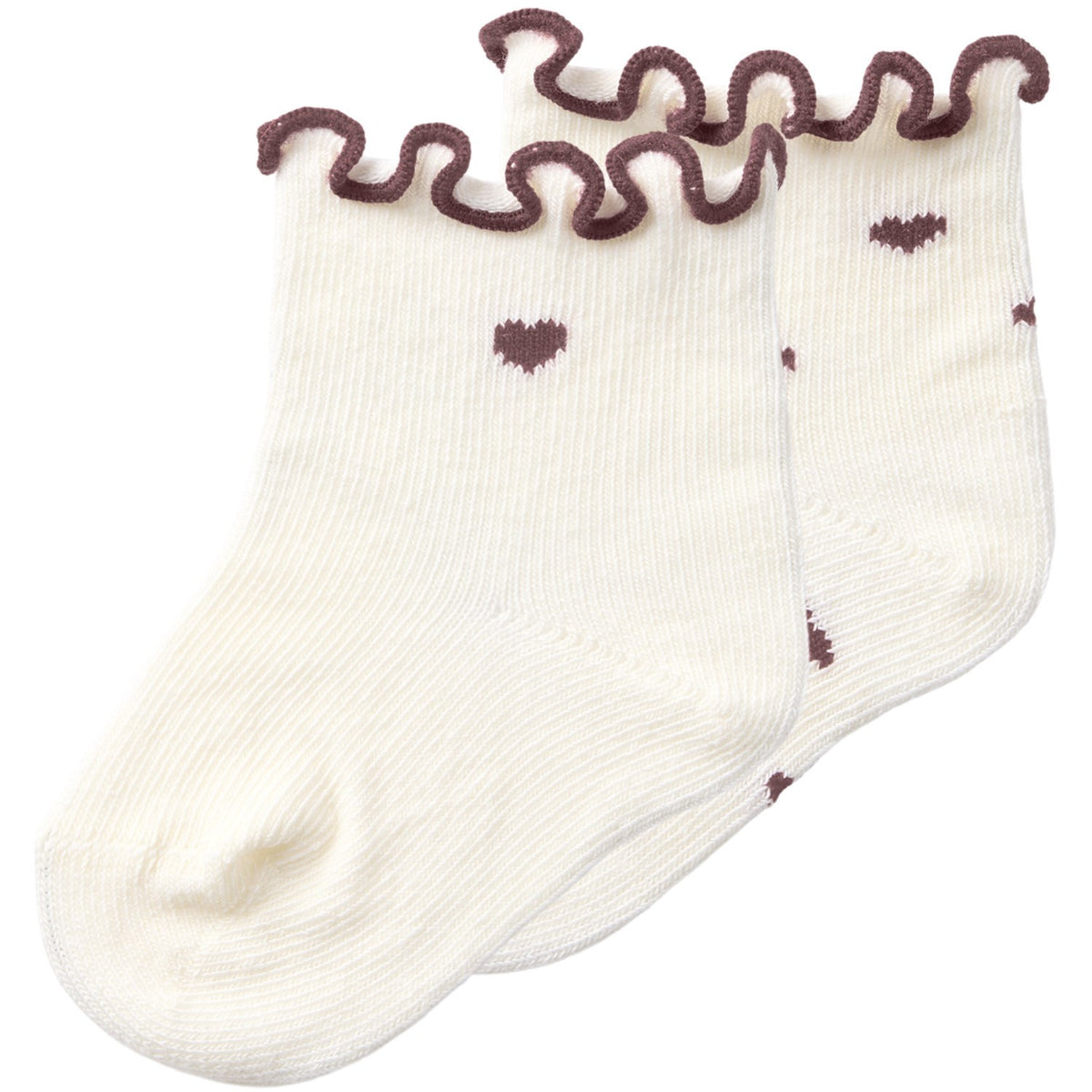Lil'Atelier Turtledove Rose Taupe Hearts Nbfrosita 2 Pack Socks Lil