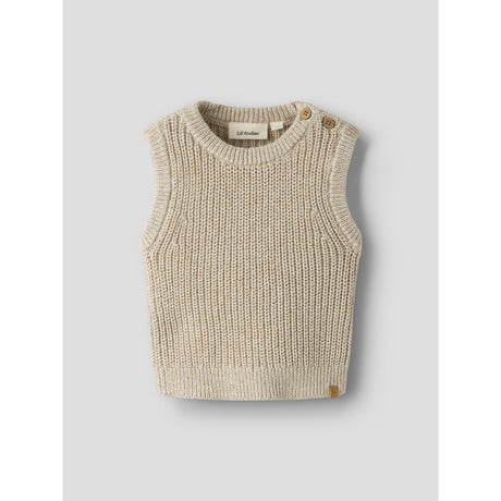 Lil'Atelier White Pepper Melange Nbmrokkos Knit Vest Lil