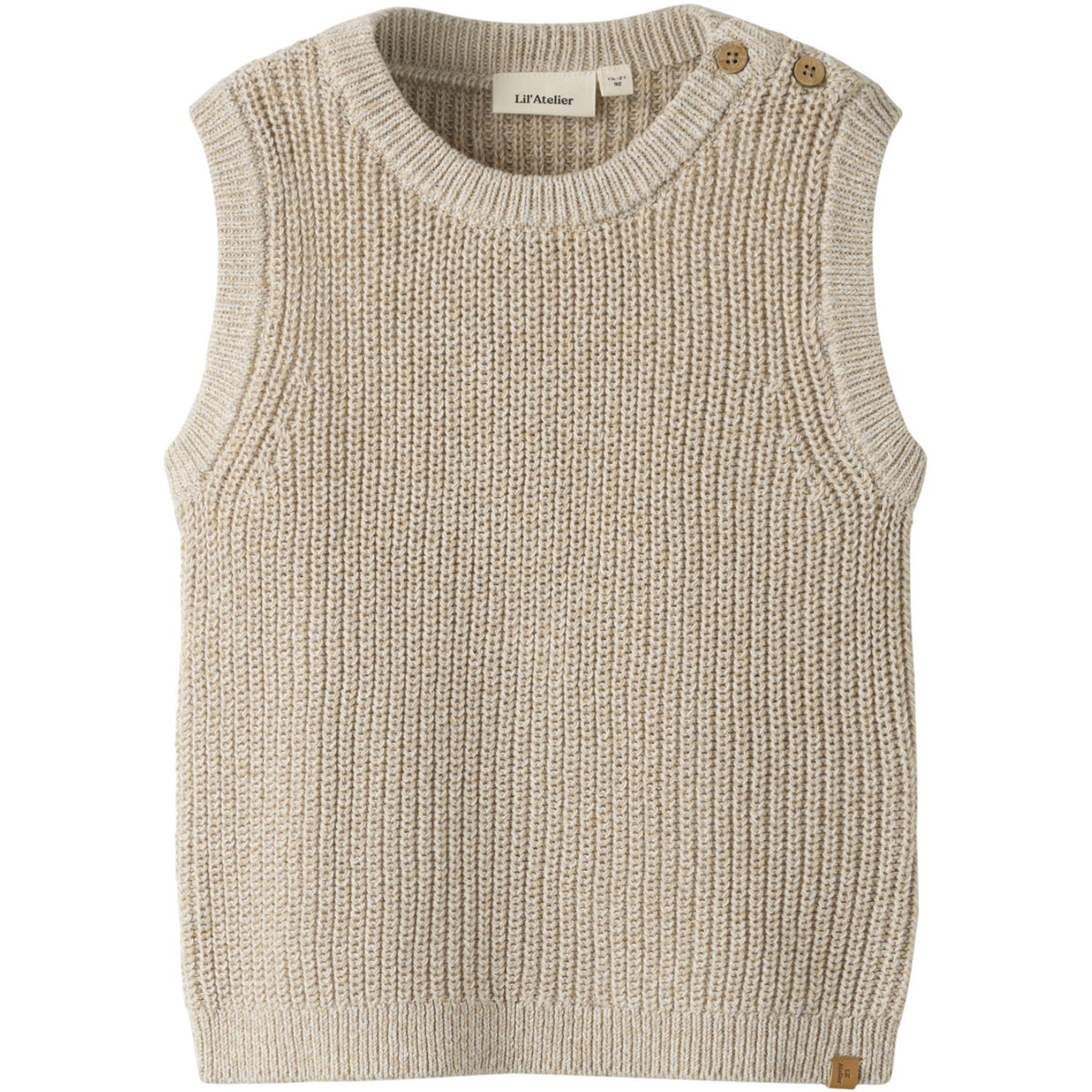 Lil'Atelier White Pepper Melange Nmmrokkos Knit Vest Lil