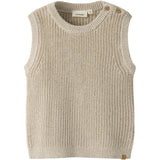 Lil'Atelier White Pepper Melange Nmmrokkos Knit Vest Lil