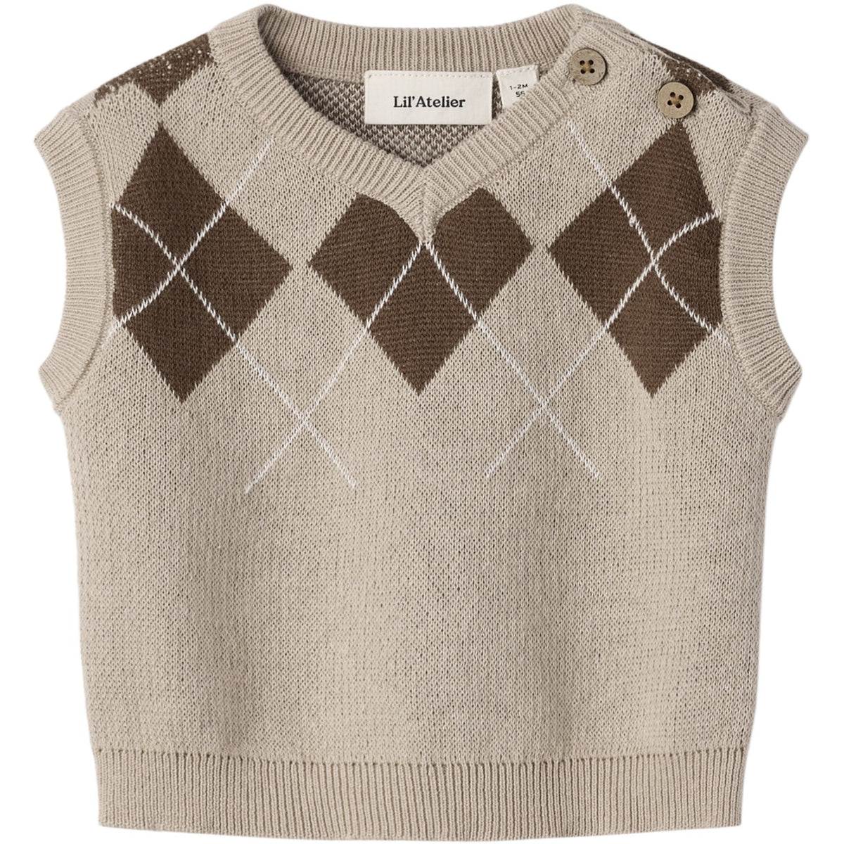 Lil'Atelier White Pepper Nbmronan Knit Vest Lil