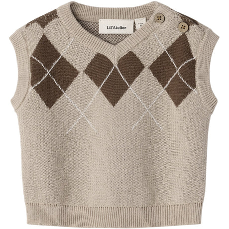 Lil'Atelier White Pepper Nbmronan Knit Vest Lil