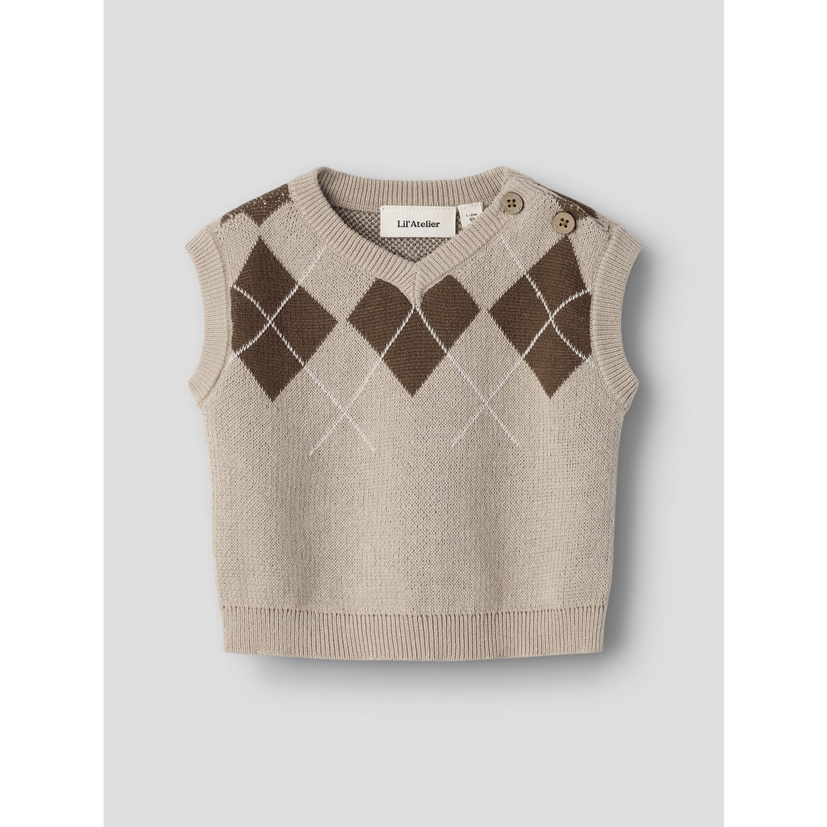 Lil'Atelier White Pepper Nbmronan Knit Vest Lil